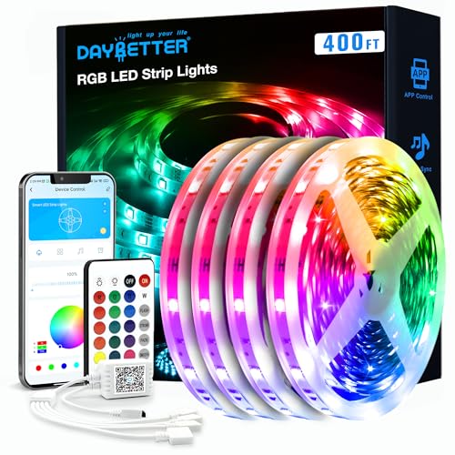 DAYBETTER LED Strip Lights 400 ft, Smart Light with App Remote Control, RGB LED Lights for Bedroom, Music Sync Color Chang...