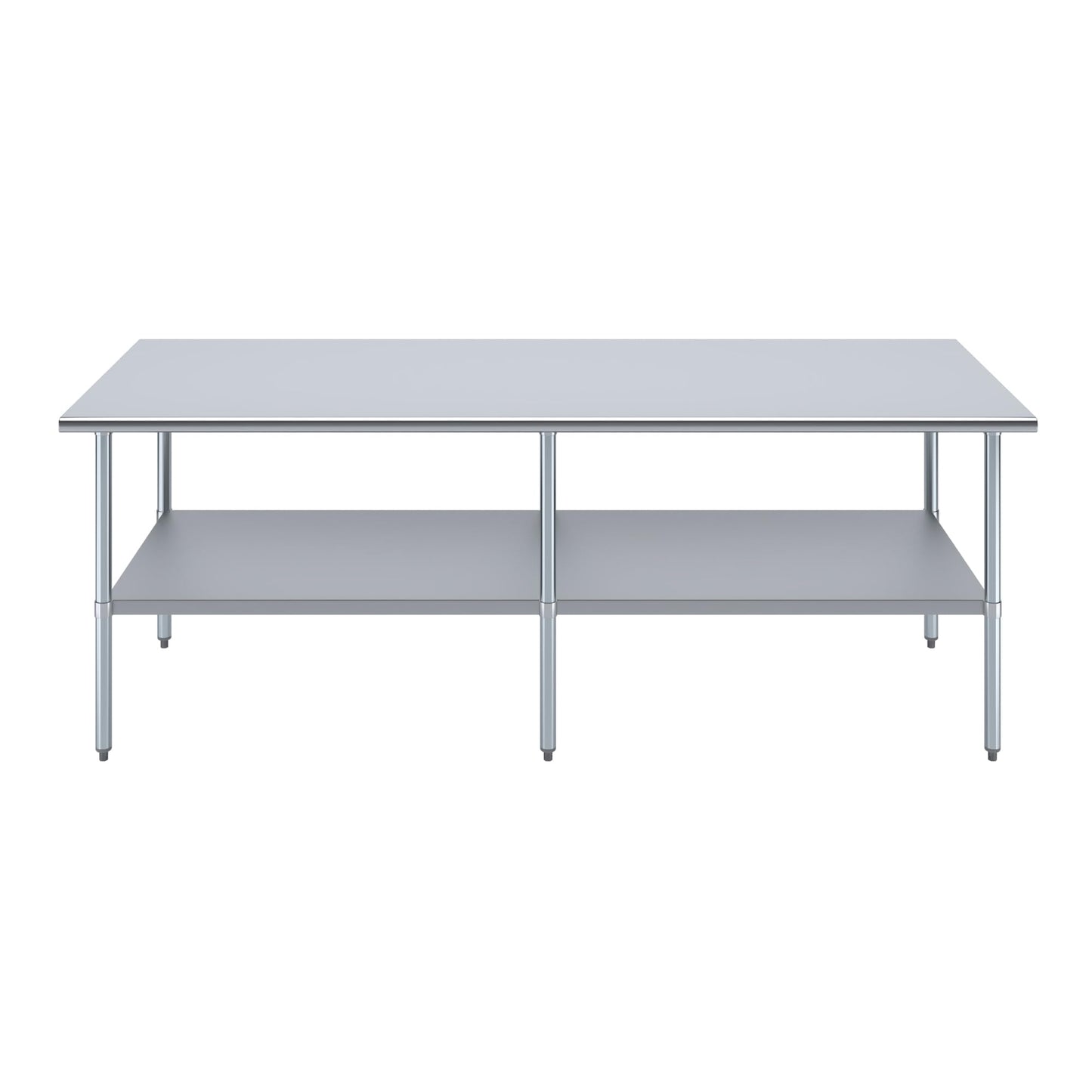 AmGood 36 in. x 96 in. Stainless Steel Work Table | Metal Kitchen Food Prep Table | NSF