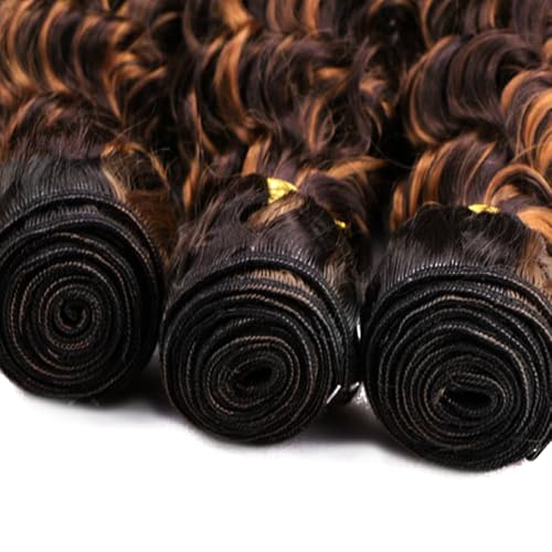 4/30 Human Hair Bundles Brown Deep Wave Bundles 22 24 26 inch Highlight Bundle Human Hair Ombre Brown Bundle