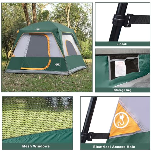 UNP 2/4/6/8 Person Tent, Portable Cabin Tent, Camping Tent 4-Person Easy Set Up, Waterproof with Top Rainfly for Outdoor C...