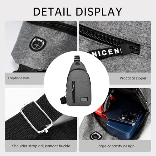 Classic Crossbody Sling Bag for Men Small Mens Sling Backpack for Traveling Hiking Outdoors Daypacks