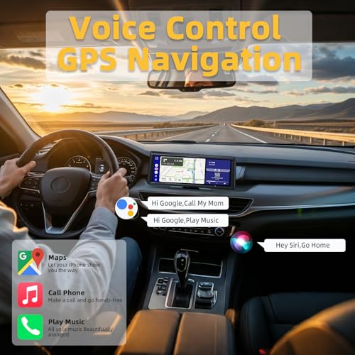 8.1" HD Wireless Carplay Screen for Car with 2K Dash Cam 1080P Backup Cam Carplay Screen Portable Car Stereo Touchscreen w...