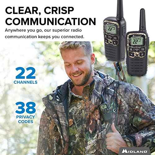 Midland - X-TALKER T55VP3, 22 Channel FRS Walkie Talkie - Long Range Two-Way Radio, 38 Privacy Codes, NOAA Weather Alert (Pair Pack) (Black w/Mossy Oak Camo)