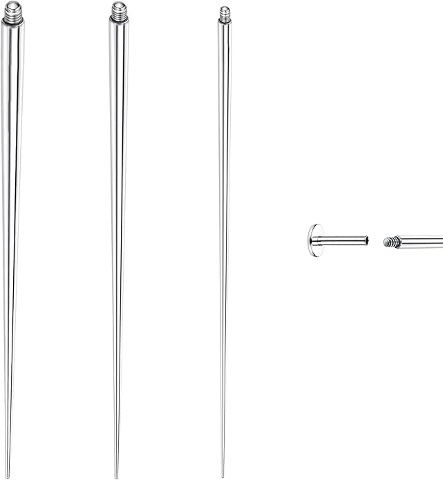 Piercing Taper Ball Grabber Tool for Changing Jewelry - 14G 16G 18G 20G Stainless Steel Flat Back Earrings Applicator Tool Threadless Insertion Pin Thread Body Piercing Kit for Ear Nose Lip