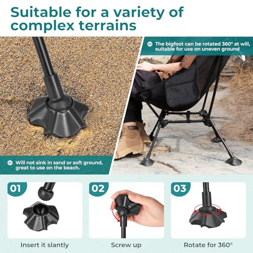 ATEPA Backpacking Chair, Ultralight Folding Portable Small Camping Chairs for Adults Compact Foldable Beach Seat with Ant...