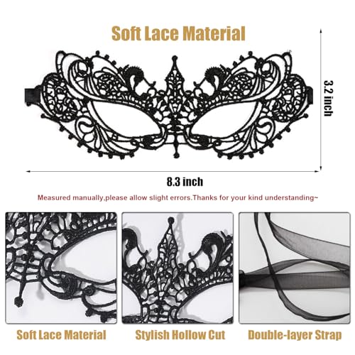 Masquerade Masks for Women Lace Eye Mask Venetian Halloween Mask for Carnival Party Prom Ball