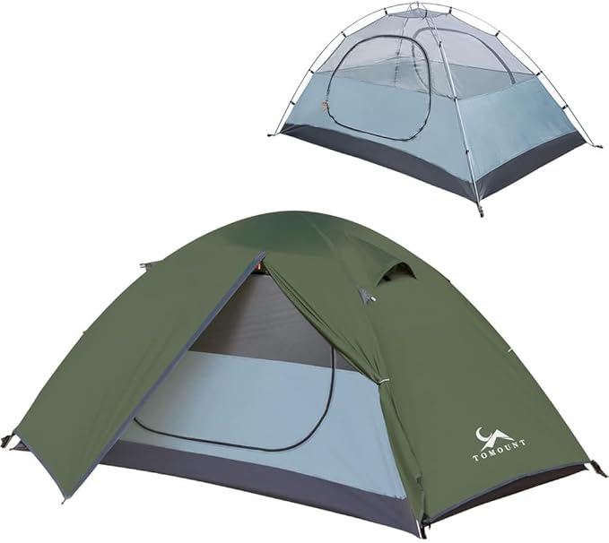 MC TOMOUNT Backpacking Tent 1-2 Person Waterproof Lightweight Double Layer Free-Standing Aluminum Pole for Outdoor Camping...