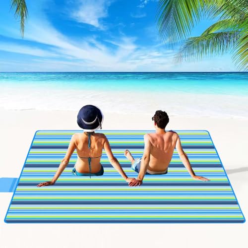 LRUUIDDE Extra Large 80"x 80" Beach Blanket, Outdoor Picnic Blankets, Waterproof Sandproof Portable Blankets, Foldable and...