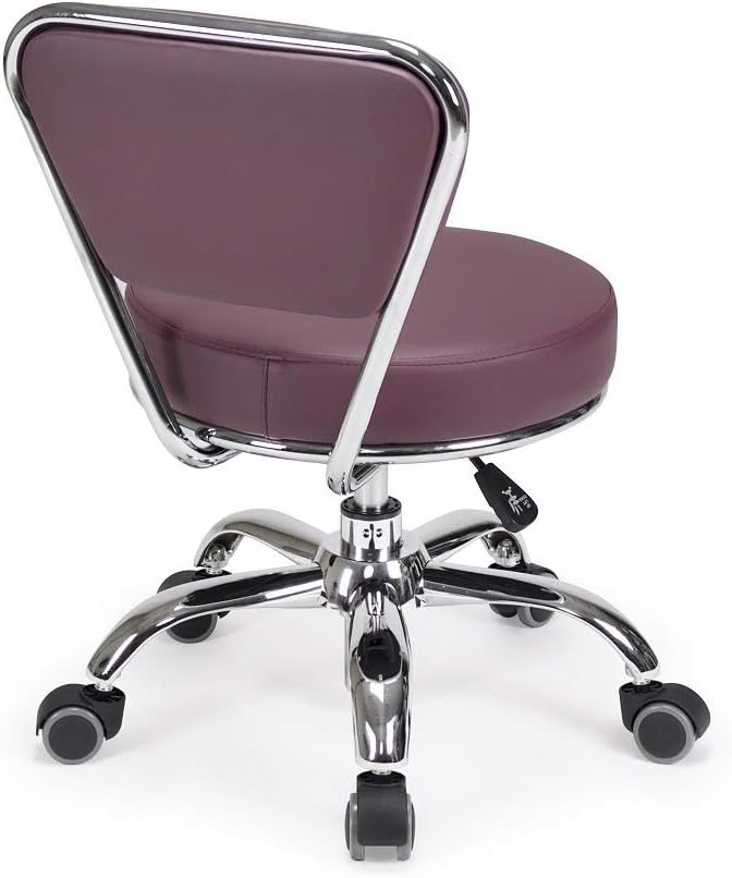 MAYAKOBA Dayton Garage Rolling Seat (Burgundy) Pneumatic, Short Stool with Adjustable Height 13"-15", Perfect for Garage Task, Home Cleaning, Bathroom Short Seat, Technician Task