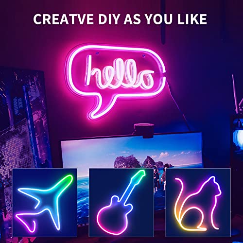 segrass 50ft RGB LED neon Rope Lights LED neon Strip Lights with Remote Control/APP Control IP65 24V Waterproof Flexible N...