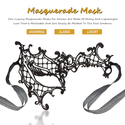 Masquerade Mask for Women Lace Masks for Venetian Party Costume Halloween Carnival