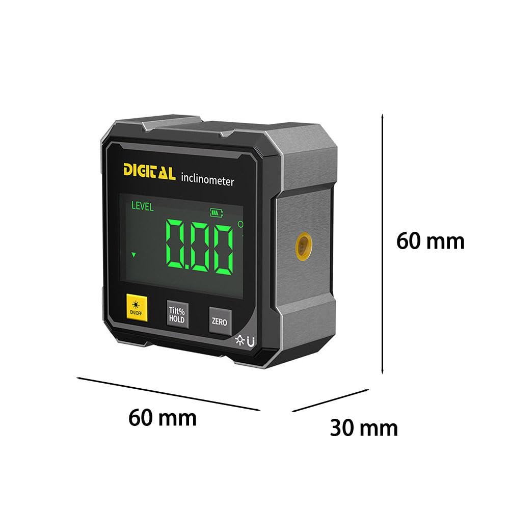 SSKFHGI Digital Angle Finder with Electronic Laser, 4-Side Magnetic Angle Gauge, Cube Inclinometer, Table Saw Miter Protractor, Woodworking Measuring Tool, Level Box for Hanging
