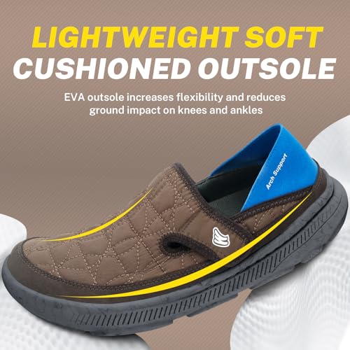 Mens Slippers for Plantar Fasciitis, Casual Mens Slip on Shoes with Arch Support, Orthopedic House Slippers for Men, Indoo...