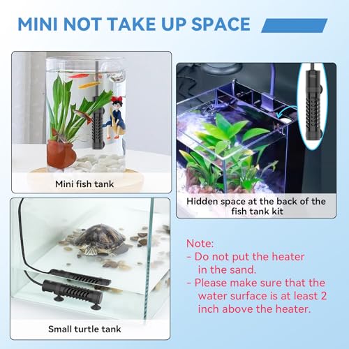 hygger Ceramic Submersible Aquarium Heater, New Explosion-Proof Fish Tank Water Heater with External Temp Controller Auto ...