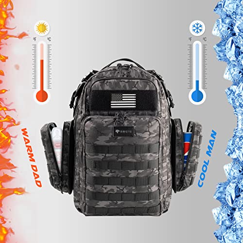 Dad Diaper Bag, Mens Diaper Bag Backpack with Diaper Changing Mat, Military Diaper Backpack with Molle Webbing, Waterproof...