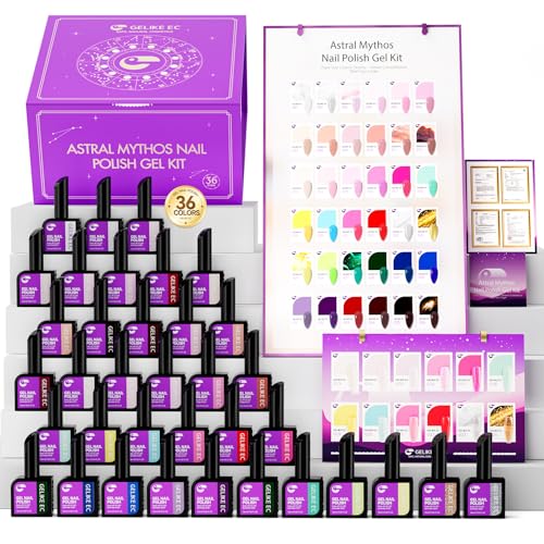 gelike ec Pro Gel Polish for Salon: 36 Colors Set HEMA-FREE Highly Pigmented Formula Manicure Nail Art Design for Professional Manicurist Nail Polish 16ml BIG Bottles