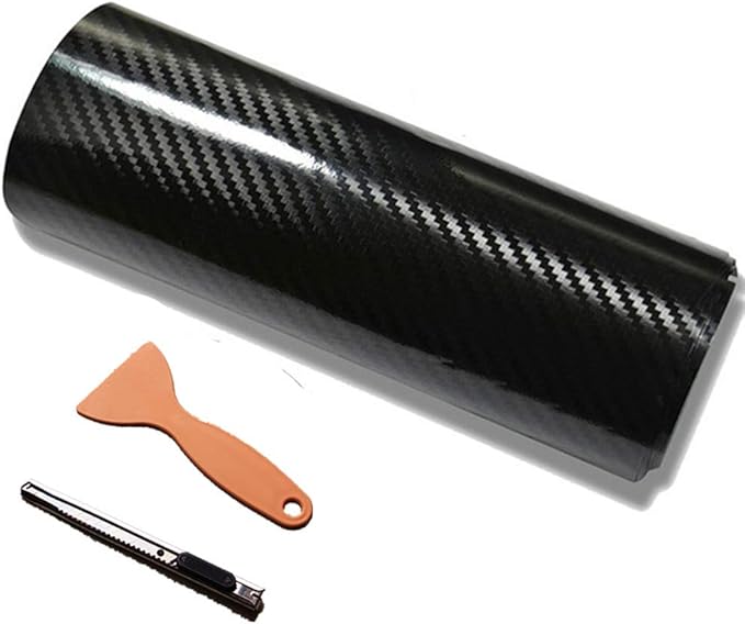 DIYAH 5D High Gloss Black Carbon Fiber Vinyl 12" x 60" / 1 FT x 5 FT Bubble Free Air Release Car Wrap Film Automotive DIY ...
