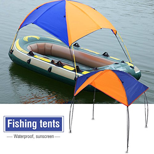 Boat Shade Canopy, 4 Persons Boat Sun Shade Shelter Boat Canopy Sun Awning for Inflatable Boat Raft Kayak ( 4 Persons)(Sui...