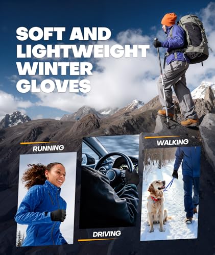Deemii Winter Gloves Men Women Made with 3M Thinsulate, Lightweight Thermal Warm Gloves for Cold Weather with Touch Screen...