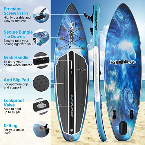 SereneLife Set of 2 Inflatable Stand Up Paddle Boards with Premium Accessories – SUP Pair with 32" Wide Stable Design, No...