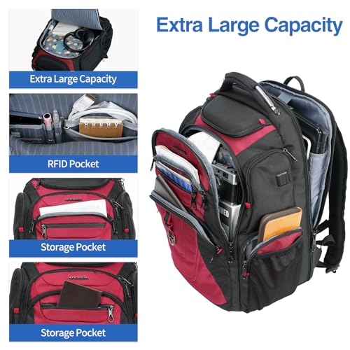 KROSER Friendly Travel Laptop Backpack 17.3 inch XXXL Gaming Backpack Water-Repellent College Daypack Business Backpack wi...