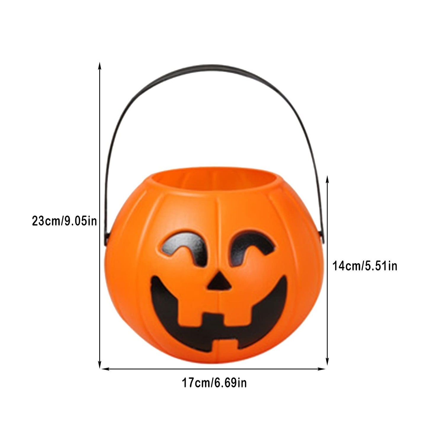 Halloween Pumpkin Candy Bucket,Halloween Pumpkin Candy Bucket Plastic Multi-Purpose Candy Box,Halloween Party Favors Bucket,Suitable for Party Favors and Home Decoration (C-17X14CM-3PC)