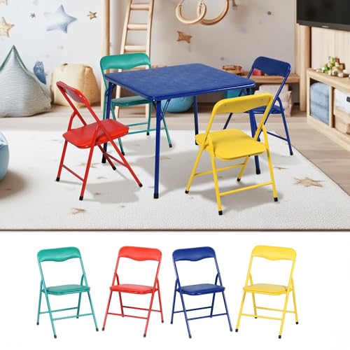 Homy Casa Folding Table and Chairs Set for Kids Dining Room Daycare and Classrooms, Children's Activity Table and Chairs S...