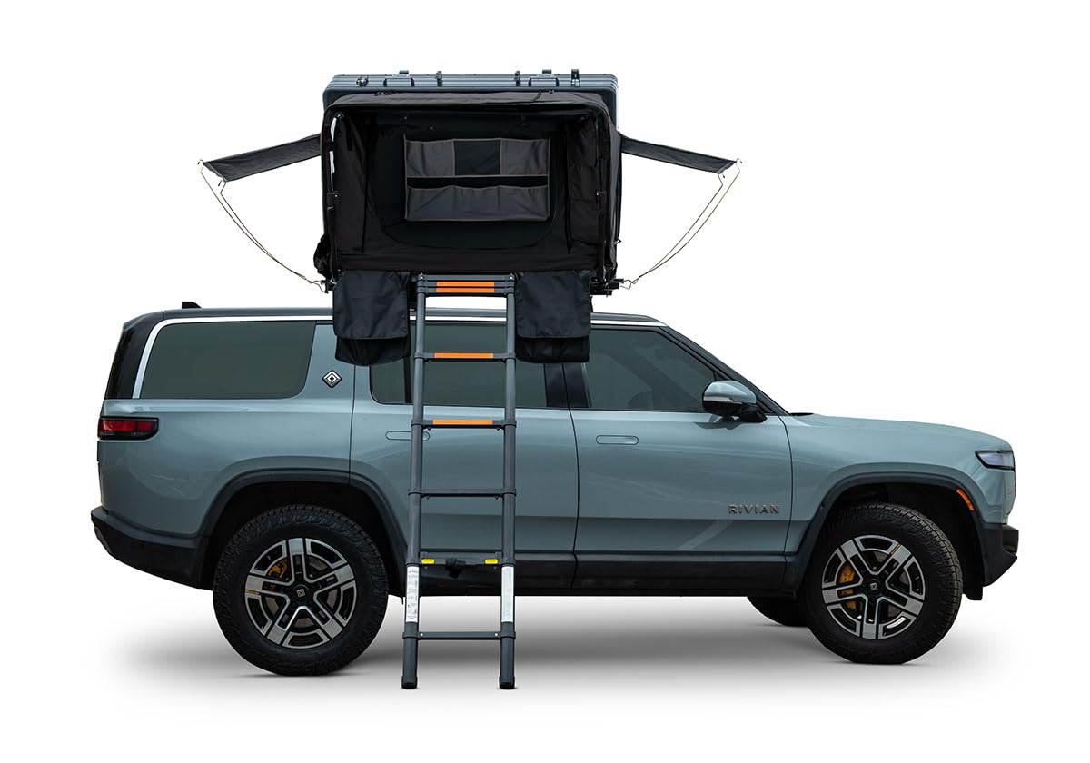 Condor Overland 2 Air Aluminum Hard Shell Rooftop Tent – Overland & Off Road Roof Top Tent for Truck & SUV Camping, 4 Season Waterproof Pop Up Tent with Air Mattress & Universal Mount
