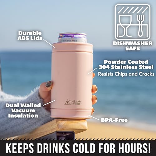 DUALIE 3 in 1 Insulated Can Cooler - 15+ Colors - Universal Size for 12 oz Cans, Slim Cans, and Bottles