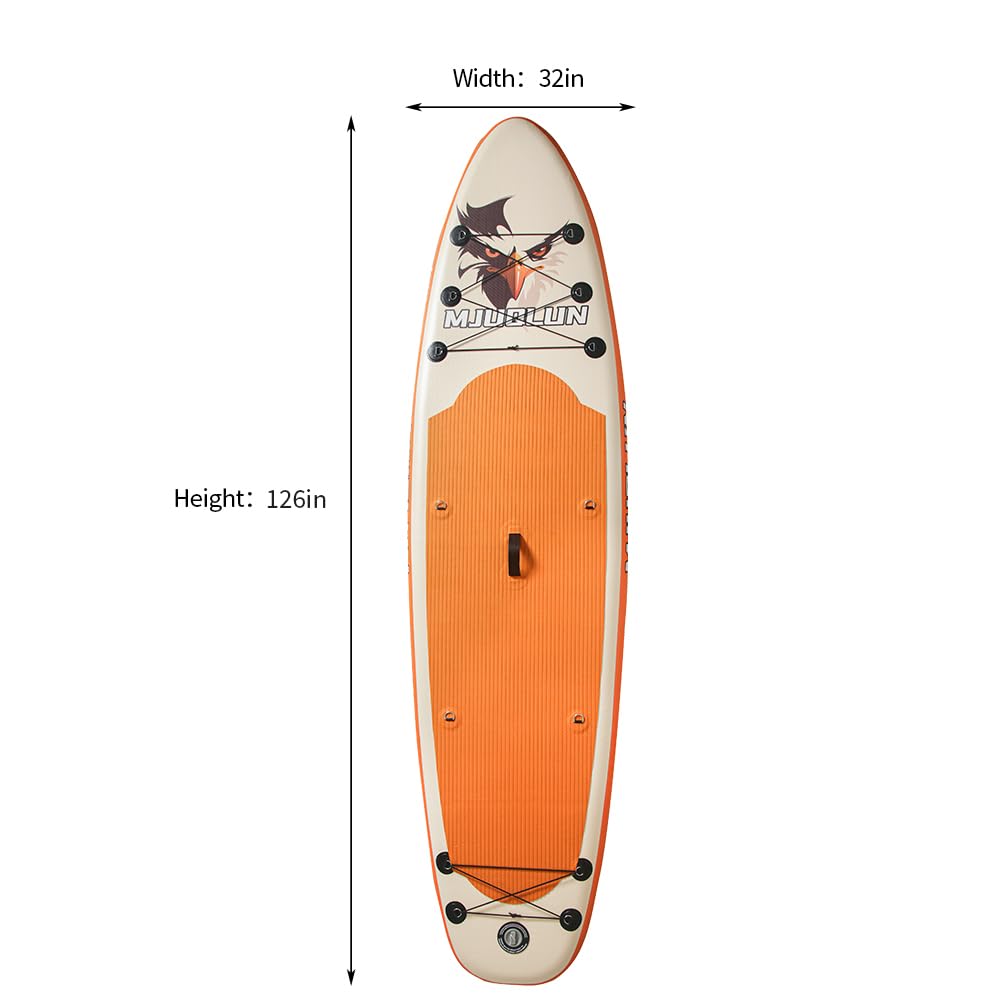 Upgrade Stand Up Paddle Board 10’6” with 32” Wide Stable, Double Ended Paddle,Non Slip Deck,Dual Action Pump,Fast Inflatable SUP Great for Adults and Kids