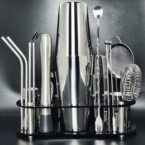 22-Piece Cocktail Shaker Set, 25/20oz Bartender Kit, Bartending Stainless Steel Bar Tools Sets for Drink Mixing, Boston Co...