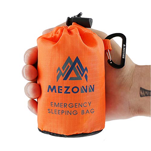 Mezonn Emergency Sleeping Bag Survival Bivy Sack Use as Emergency Blanket Lightweight Survival Gear for Outdoor Hiking Cam...