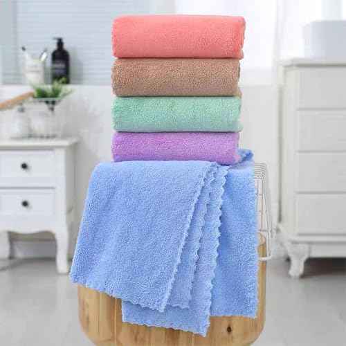 Premium Coral velvet Washcloths Set-5 Pack, Ultra Soft & Highly Absorbent Face Towels for Bath, Spa & Gym, Soft Feel Fingertip Towels Quick Drying Microfiber Hand Towel 29.5¡± x 13.8¡±Large Wash Cloths.
