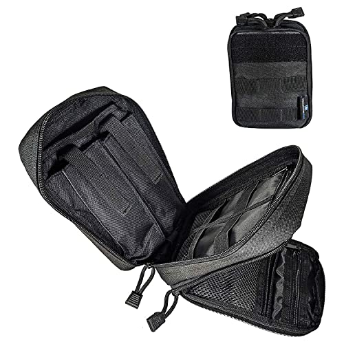 EPG Tactical EDC Organizer, Molle Utility Pouch - First Aid Black Backpack Organizer, Small, Modular Survival Bag