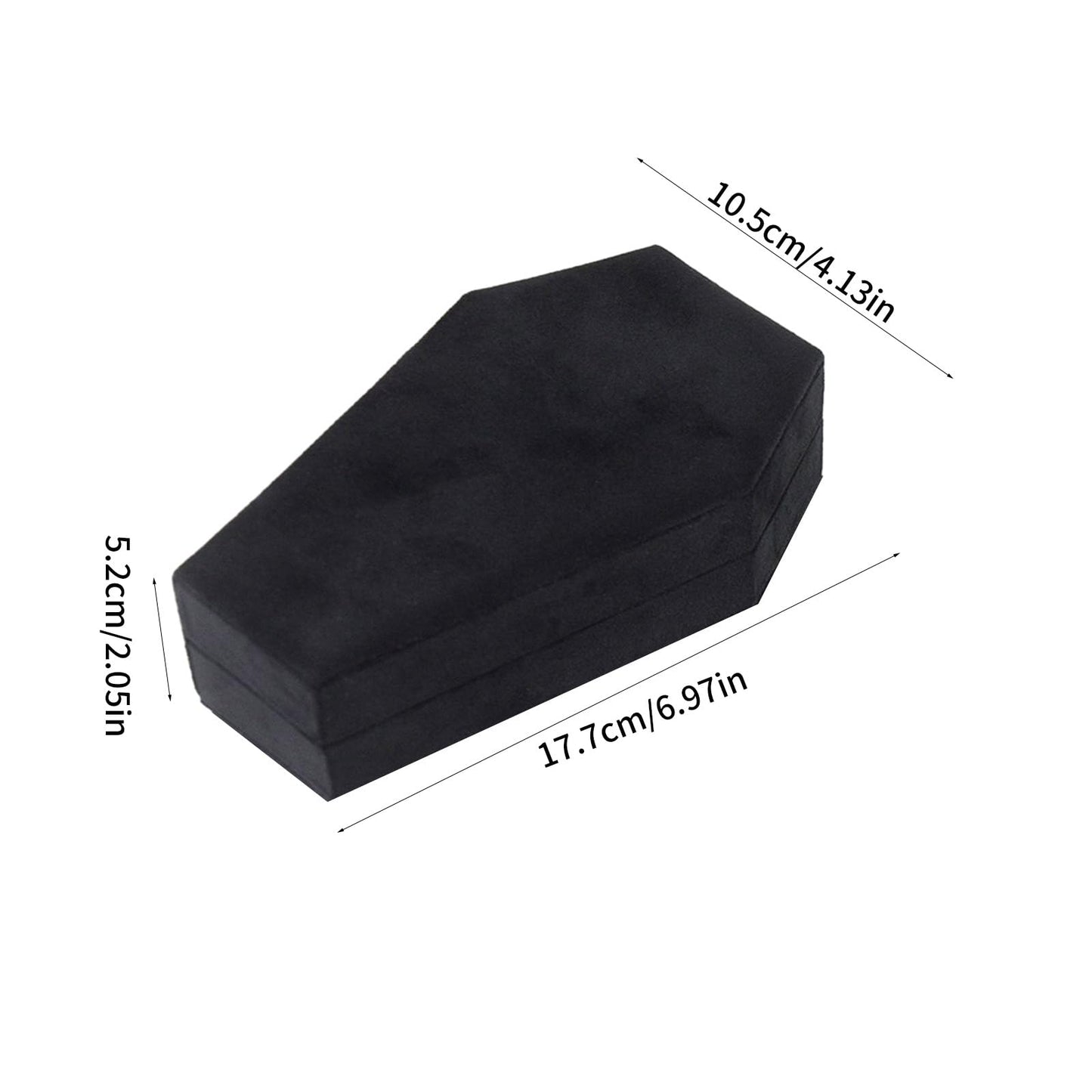 JinGuoZiLP Gothic Coffin Shaped Jewelry Box Stylish Velvets Rings Choker Box Case Halloween Jewelry Organizer Decorations for Girls