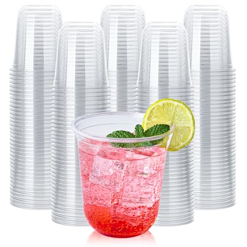 Vplus 12 oz Compostable Clear Plastic Cold Cups, 100 Pack Biodegradable Disposable Cups, BPA & PFAS Free, Plant-Based Plas...
