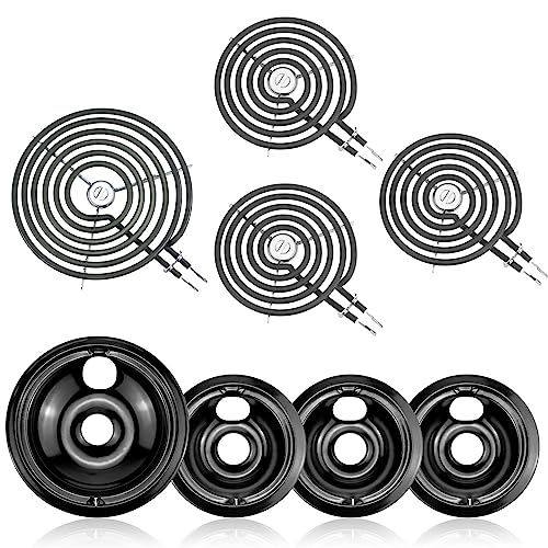 Electric Stove Burner Drip Pans WB31M19(8”) WB31M20(6”) Electric Stove Top Burner Replacement WB30M1(6") WB30M2(8") Compat...