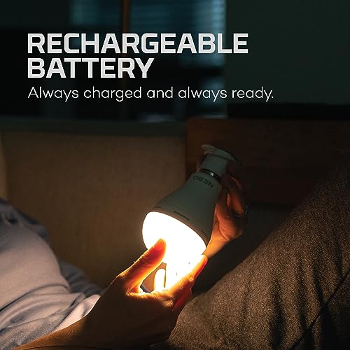NEBO BLACKOUT BACKUP Emergency Bulb | 850 Lumens, 4 Light Modes, LED Rechargeable Light Bulb, Automatic Charging, Works Wi...