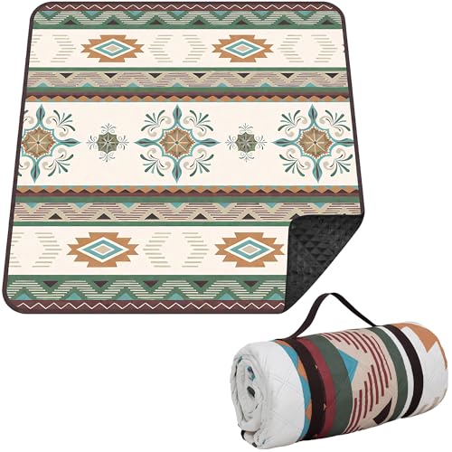 TlaroRiz 77.56"×77.56" Large Picnic Blankets Waterproof Picnic Mat Foldable Picnic Blanket for 4 to 6 Adults 3-Layer Outdo...