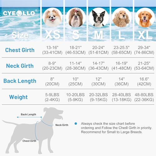 cyeollo Dog Life Jacket Mermaid Safety Dog Vest with Rescue Handle for Swimming Boating Dogs Life Jacket for Small Dogs