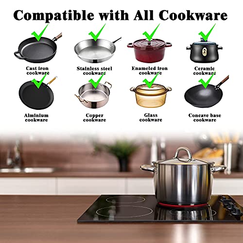 Karinear 4 Burner Electric Cooktop 24 Inch, Built-in Stove Top, 220-240v Radiant Cooktop with Knob Control, Residual Heat ...