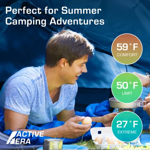 Active Era Ultra Lightweight Sleeping Bag Indoor & Outdoor - Compact, Ultralight Sleeping Bag for Warm Weather - Camping S...