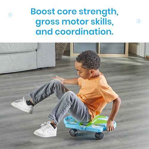 hand2mind Green Plane Glider Scooter Board, Floor Scooter Board, Gross Motor Toys, Kids Exercise & Physical Education Equipment, Playground Toys, Indoor Active Play, Toddler Outdoor Activities