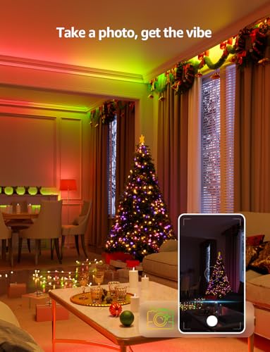 Lepro S1 AI LED Strip Lights for Bedroom - 50ft Smart RGB Light Strips with IC and Rainbow Chasing Effects, Color Segment ...