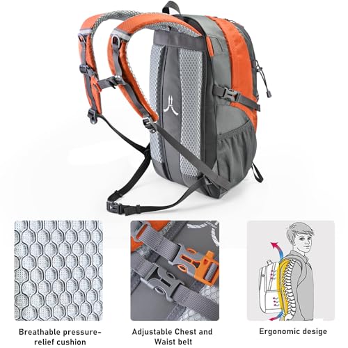 N NEVO RHINO Hiking Backpack 20L Water Resistant Outdoor Day Pack,Lightweight Travel Small Backpack for Men Women
