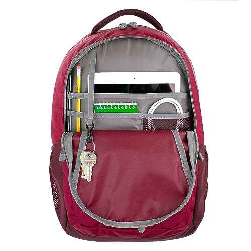 Eddie Bauer Adventurer Backpack with Organization Compartments and Hydration/Laptop Compatible Sleeve, Adventurer - Dark Berry, 25L
