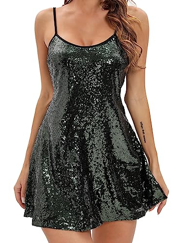 Just Quella Women's Sequin Body Con Mini Dress Metallic Glitter Dress