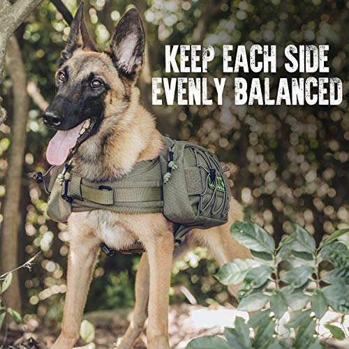 OneTigris Dog Backpack for Medium & Large Dogs, Nylon Backpack for Dogs Tactical Pet Backpack with Side Pockets for Hiking...