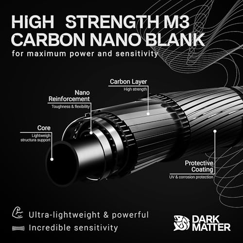 Dark Matter IO Casting Rod Fast Action Fishing Rods for Saltwater Rod and Sea Fishing Rod - Carbon Fishing Rod, Medium Hea...