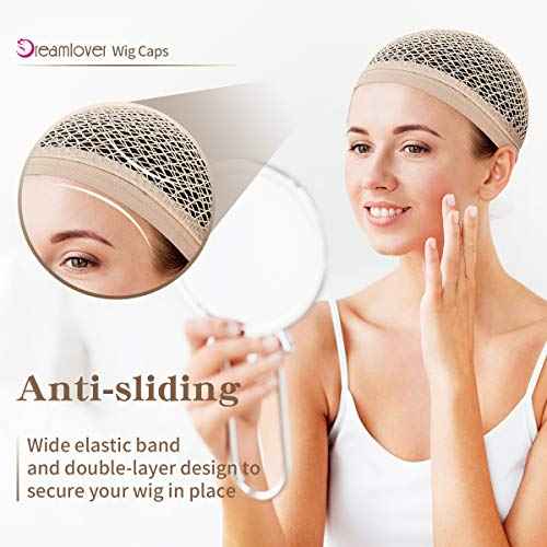 Dreamlover Wig Caps for Women, Hair Net for Wig, Mesh Wig Cap for Long Hair, Natural Nude, 2 Pieces